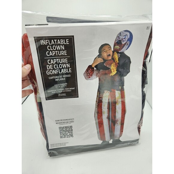 NEW ~ INFLATABLE CLOWN CAPTURE ~ HALLOWEEN COSTUME ~ FITS UP TO CHILDS SIZE 10 - Picture 1 of 6